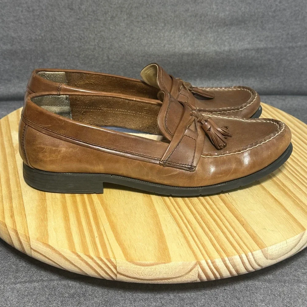 GH Bass Mens Adams II‎ Tassel Loafers Brown Leather Slip On Shoes 11M